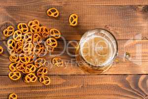 Oktoberfest Beer Mug and traditional German pretzels