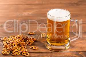 Oktoberfest Beer Mug and traditional German pretzels