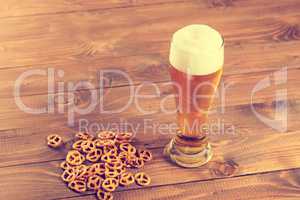 Oktoberfest Beer Mug and traditional German pretzels