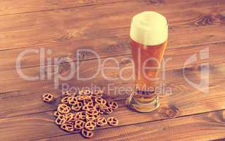 Oktoberfest Beer Mug and traditional German pretzels