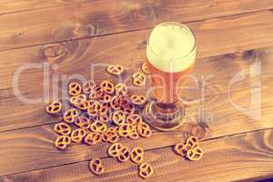 Oktoberfest Beer Mug and traditional German pretzels