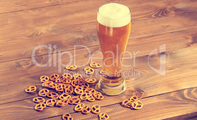 Oktoberfest Beer Mug and traditional German pretzels