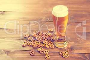 Oktoberfest Beer Mug and traditional German pretzels