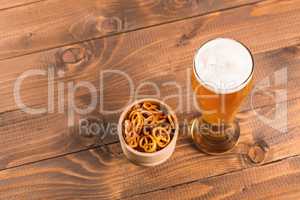 Oktoberfest Beer Mug and traditional German pretzels