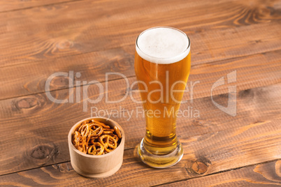 Oktoberfest Beer Mug and traditional German pretzels