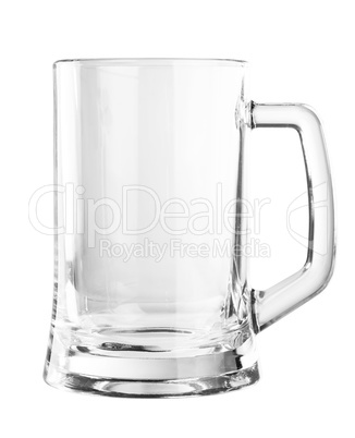 Empty beer mug isolated on white background