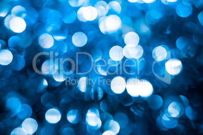 Abstract blue christmas lights as background