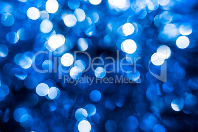 Abstract blue christmas lights as background