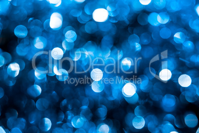 Abstract blue christmas lights as background