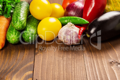 Photography of different vegetables on old wooden table