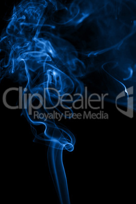 Abstract blue smoke on black background