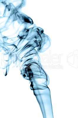 Abstract blue smoke isolated on the white background