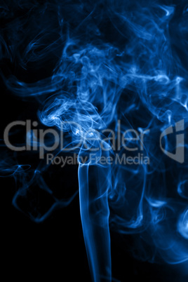 Abstract blue smoke on black background