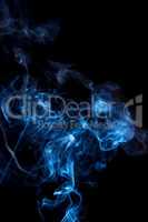 Abstract blue smoke on black background