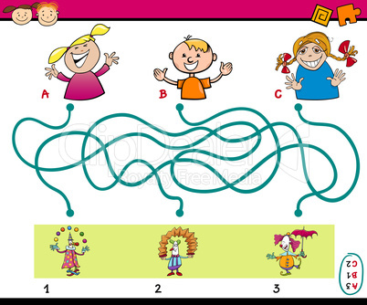 maze puzzle task for kids