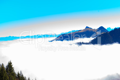 Panoramic view in the Kaiser mountains in Tyrol in Austria.