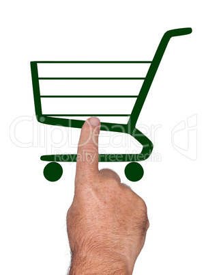 Hand taps Shopping Cart