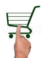 Hand taps Shopping Cart
