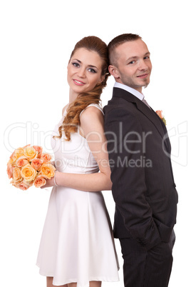Young wedding couple