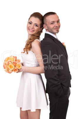 Young wedding couple