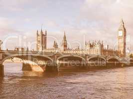 Retro looking Westminster Bridge