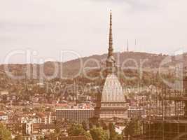 Retro looking Mole Antonelliana Turin