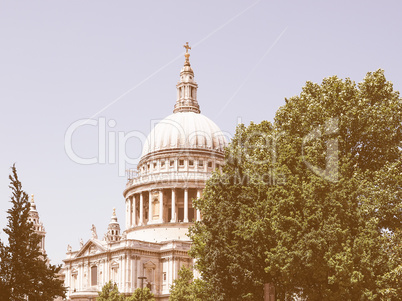 Retro looking St Paul Cathedral in London