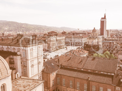 Retro looking Piazza Castello Turin