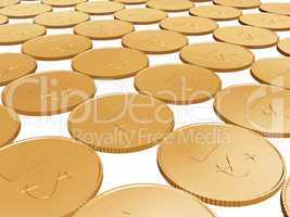 gold dollar coin carpet vector on white