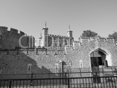 Black and white Tower of London