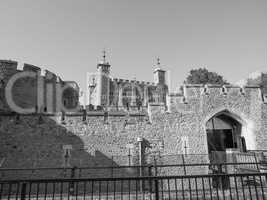 Black and white Tower of London