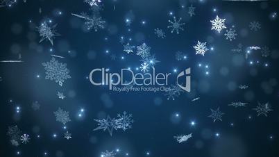Beautiful falling snowflakes - blue winter background