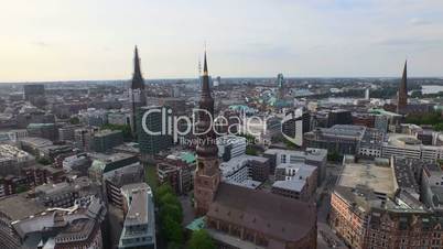 Hamburg Speicherstadt and Hafencity Aerial View