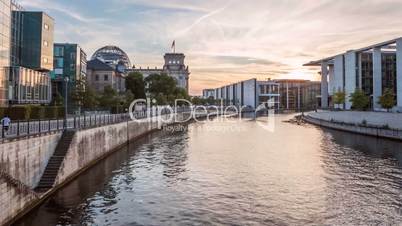 Berlin Reichstag and Spree river Hyperlapse