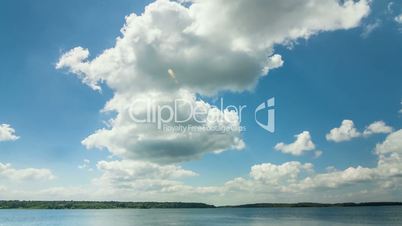 Lake with clouds time lapse