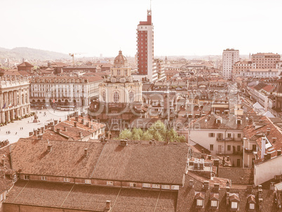 Retro looking Piazza Castello Turin