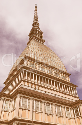 Retro looking Mole Antonelliana Turin