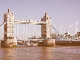 Retro looking Tower Bridge in London