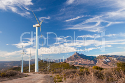 Wind  Farm on a hilltop in Spain