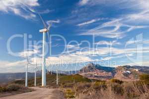 Wind  Farm on a hilltop in Spain