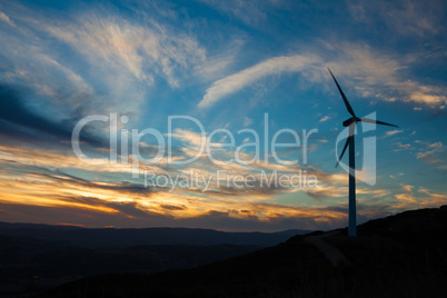 Wind Turbine at Sunset