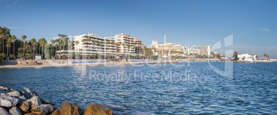 Panorama of Marbella Marina entrance, Spain