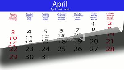 Flipping calendar - white-blue