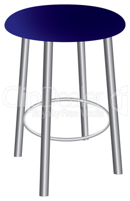 Contemporary stool with steel legs