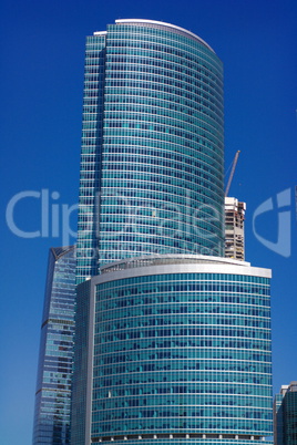 edge of office building on sky background