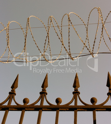 barbwire on sky background