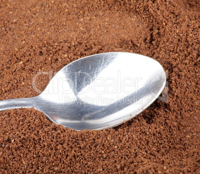 milled coffee and one teaspoon