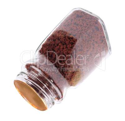 Jar of Instant Coffee Isolated