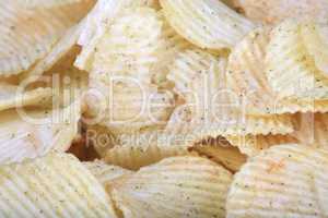 many of potato chips horizontal texture