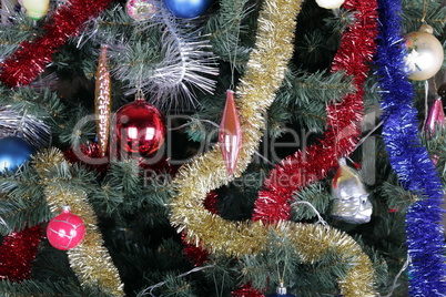 toys on green christmas fir